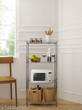 Modern stainless steel kitchen corner rack, multipurpose organizer for spices, cookbooks, utensils - freestanding, floor-mounted design